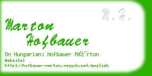marton hofbauer business card
